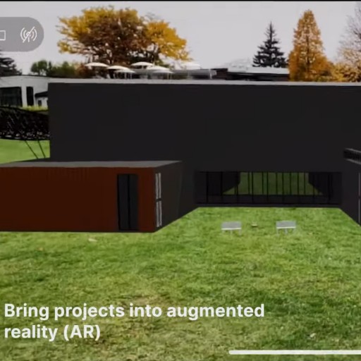 A building rendered in augmented reality